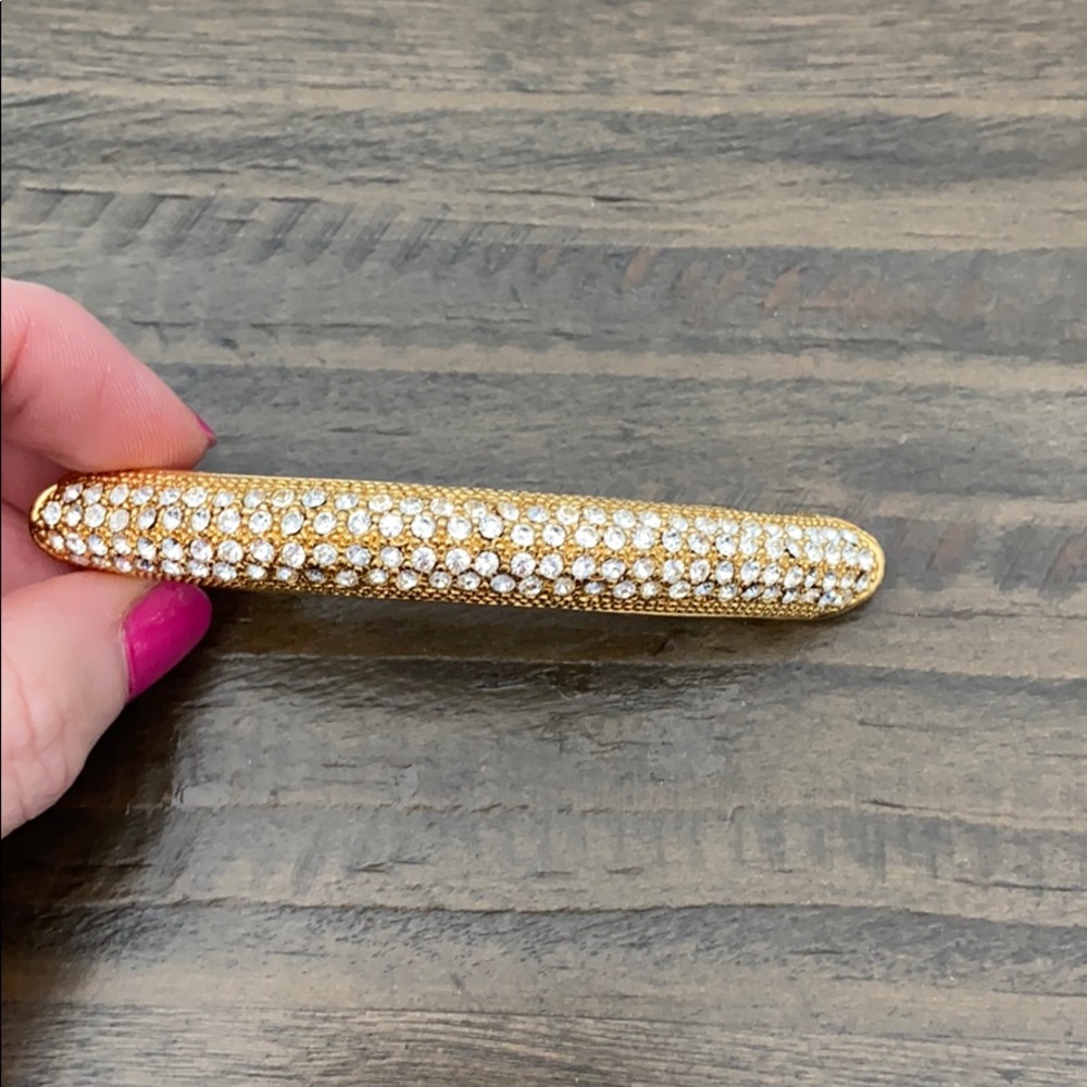 Crystal hair accessory.